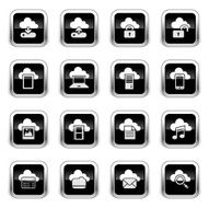 Supergloss Black Icons - Cloud Computing