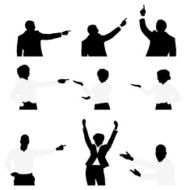 Multiple images of business people gesturing N2
