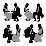 Multiple images of a couple with gifts