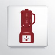Square Icon with Red Blender Silhouette