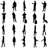 Vector silhouette of business people N25