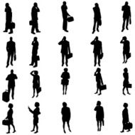 Vector silhouette of business people N26