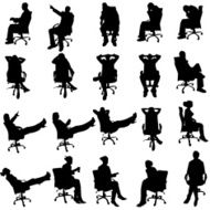 Vector silhouette of business people N27