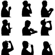 Vector Silhouette Of People N484