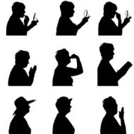 Vector Silhouette Of People N485