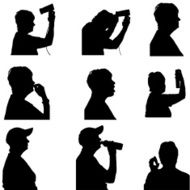 Vector Silhouette Of People N486