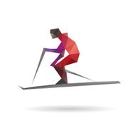 Skier abstract isolated on a white backgrounds vector illustration