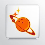 Bowling Universe Jupiter Planet On Round Button Icon