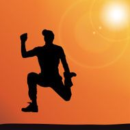 Vector silhouette of a man N317