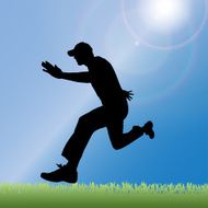 Vector silhouette of a man N318
