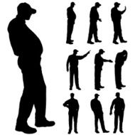 Vector silhouette of old people N56
