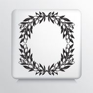 Square Icon With Olive Branch