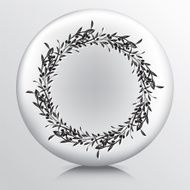 Round Icon With Olive Branches Wreath