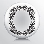 Round Icon With Olive Branches Wreath N2