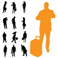 Vector silhouette of business people N29
