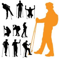 Vector Silhouette Of People N489