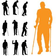 Vector silhouettes of people N128