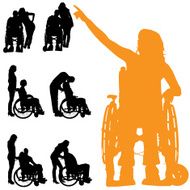 Vector silhouette of a people N143