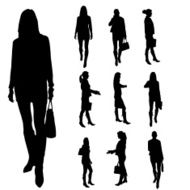 Vector silhouette of businesswoman N66