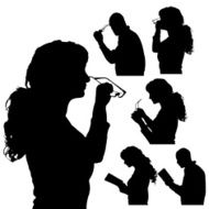 Vector Silhouette Of People N490