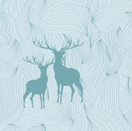 Deer floral pattern card