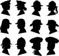 Men and Women in Uniform Hats