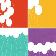 Party Balloons Background Set EPS8