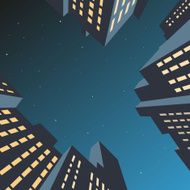 Hand drawn cityscape vector illustration