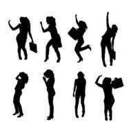Vector silhouette of a woman N1169
