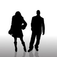 Vector silhouette of couple N196