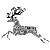 Christmas deer from snowflakes