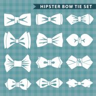 Several white silhouettes of bow tie Hipster fashion N2