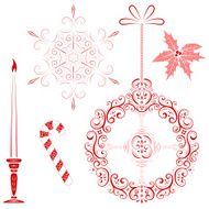 Stylized set of Christmas decorations N2