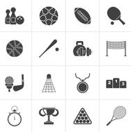 Black Sport equipment icons