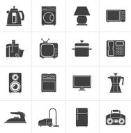 Black home equipment icons N2