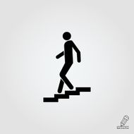 Walking down staircase