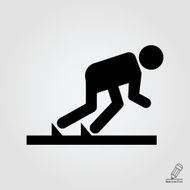 Runner in start position
