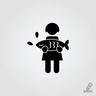 Woman holding fish