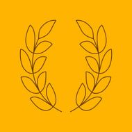 Laurel wreath line icon