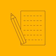 Pencil and sheet line icon