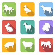 Farm animals flat icons