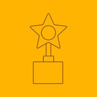 Star award line icon