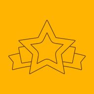 Star banner line icon