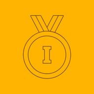 1st place medal line icon