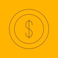 Dollar coin line icon