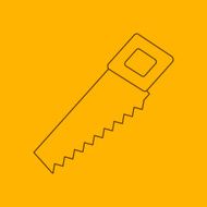 Hand saw line icon