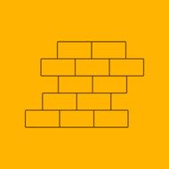Brick wall line icon