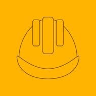 Building helmet line icon