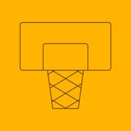 Basketball shield line icon