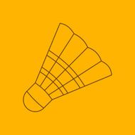 Badminton shuttlecock line icon